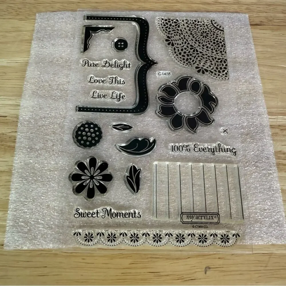 Close To My Heart Acrylix Decorative Stamps Set Spring & Simple Pleasures Lot